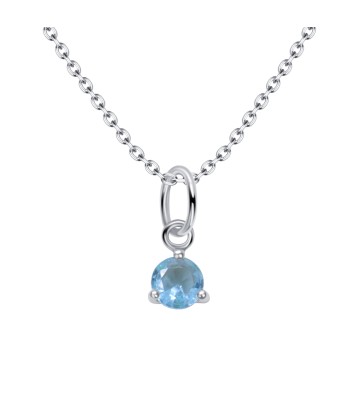 March Birthstone Silver Necklace SPE-5712